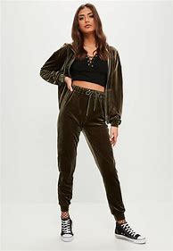 Image result for Velour Tracksuit Women Zip Up