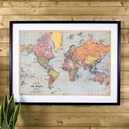 Image result for Glass Framed Political World Map