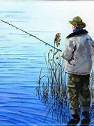 Image result for Man Fishing Painting
