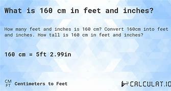 Image result for What 160 Cm in Feet