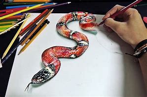 Image result for 3D Drawings Easy Snakes