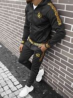 Image result for Black and Gold Tracksuit