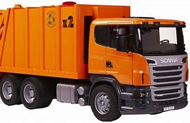 Image result for Brown and Orange Garbage Truck