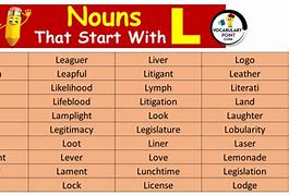 Image result for Nouns That Start with L