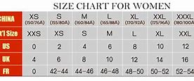 Image result for China to Us Size Chart