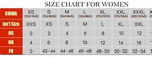 Image result for Girls China Size Chart
