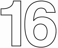 Image result for Printable Number 16