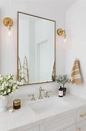 Image result for Bathroom with Brass Hardware