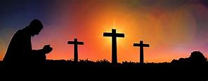 Image result for Man Praying in the Sunset Cross