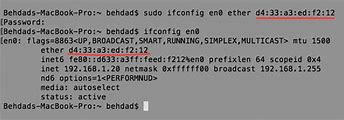 Image result for Ifconfig Mac Address