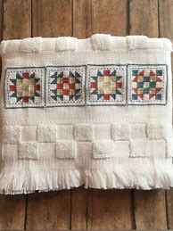 Image result for Kitchen Towels with Hanging Loop to Crosstitch
