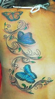 Image result for Butterfly Vine Tattoo Designs