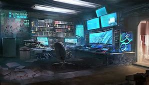 Image result for Cyberpunk Factory Room