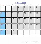 Image result for Year 2000 Calendar February