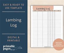 Image result for Lambing Record Sheet
