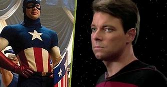 Image result for Jonathan Frakes as Captain America
