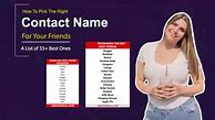 Image result for Contact Name Ideas