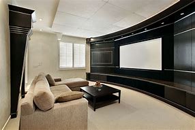 Image result for Home Theater with TV On Wall