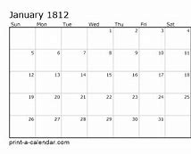 Image result for 1812 Calendar