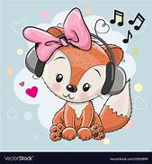 Image result for Fox with Headphones