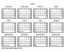 Image result for 1812 Calendar