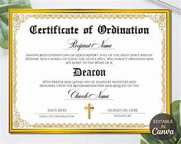 Image result for Certificate in Good Standing Deacon