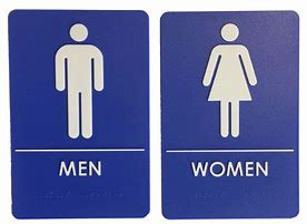 Image result for Man/Woman Restroom Sign
