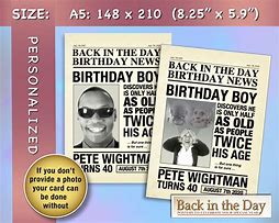 Image result for Newspaper Birthday Card