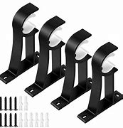 Image result for Wooden Curtain Rod Brackets Hooks