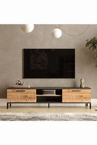Image result for Wood and Metal TV Stand with 2 Shelves