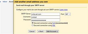 Image result for AOL SMTP Server Settings