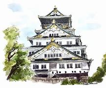 Image result for Osaka Castle Painting