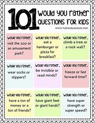 Image result for Would You Rather Questions Printable