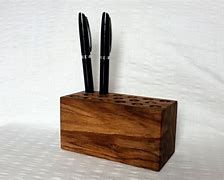 Image result for Wooden Pen Holder Desktop