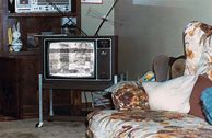 Image result for Vintage TV with Rabbit Ears Table