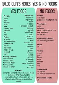 Image result for Paleo Yes and No Diet Food List