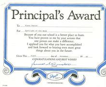 Image result for Principal Award Certificate