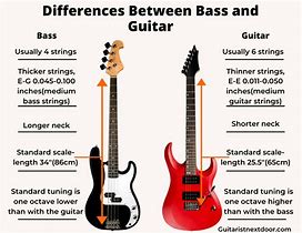 Image result for Bass vs Electric Guitar