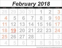 Image result for Cute Printable Calendar February 2018