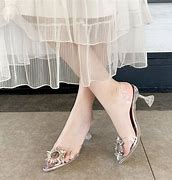 Image result for Clear Low Heel Shoes