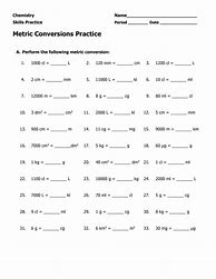 Image result for Metric Conversion Worksheet Chemistry