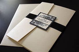 Image result for Black and Champagne Wedding Invitations