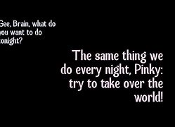 Image result for Pinkey and the Brain Quote