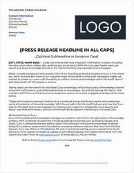 Image result for Example Press Release Template
