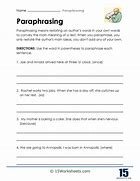 Image result for Paraphrasing Examples for Kids