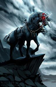 Image result for Dark Unicorn Drawing
