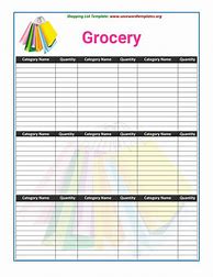Image result for Grocery List Template Word