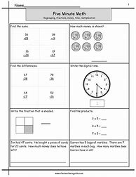 Image result for 5 Minute Math Worksheets 2nd Grade