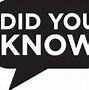 Image result for Did You Know PNG