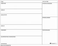 Image result for Lesson Plan Templete 7 Classes